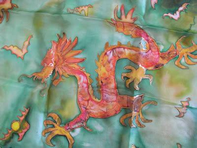 Nine Dragons - Silk Painting Depicting Mythical Creatures and Flowing Water!